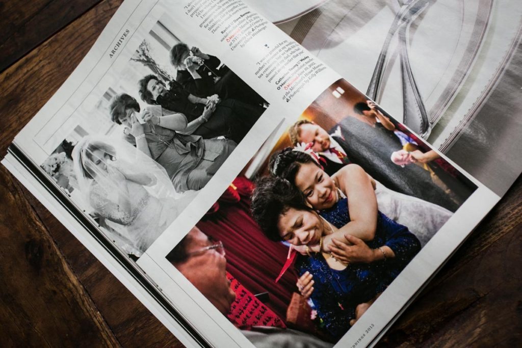 A page from the winter 2015 issue of New York Magazine Weddings by NYC wedding photojournalist, Kelly Williams