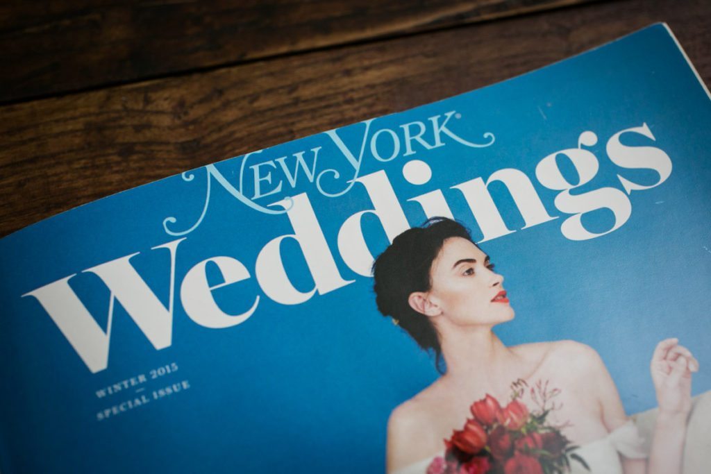 The cover of New York Magazine Weddings by NYC wedding photojournalist, Kelly Williams