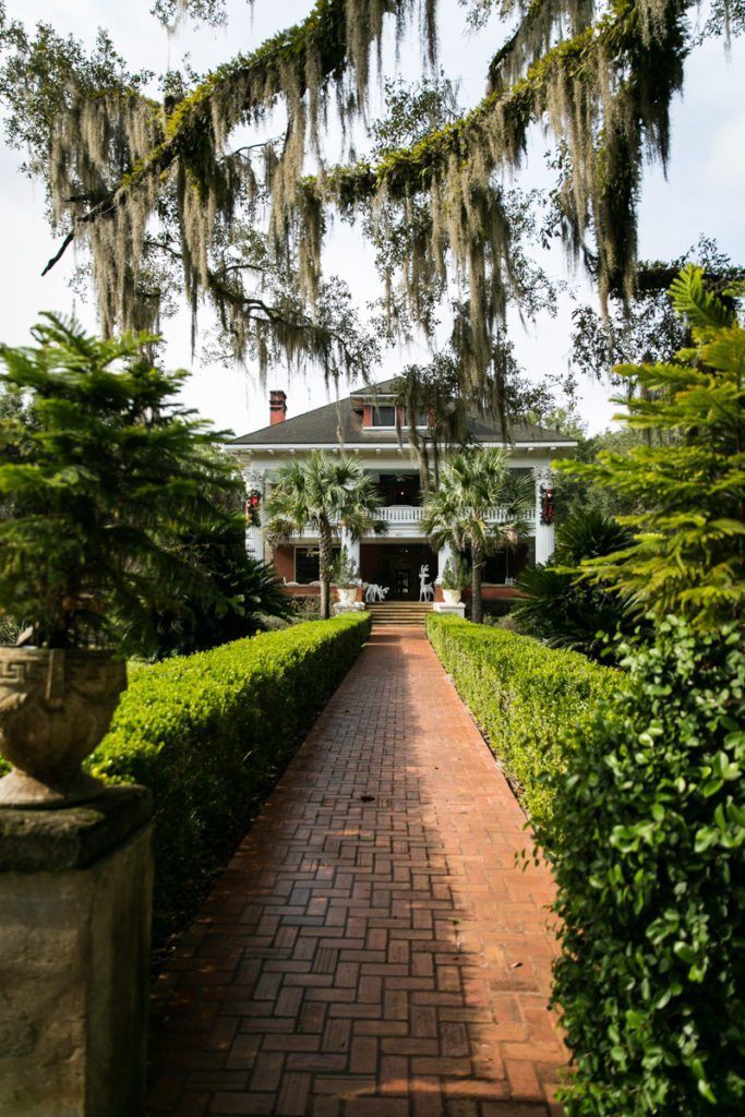 The front walkway to the Herlong Mansion Bed and Breakfast Inn