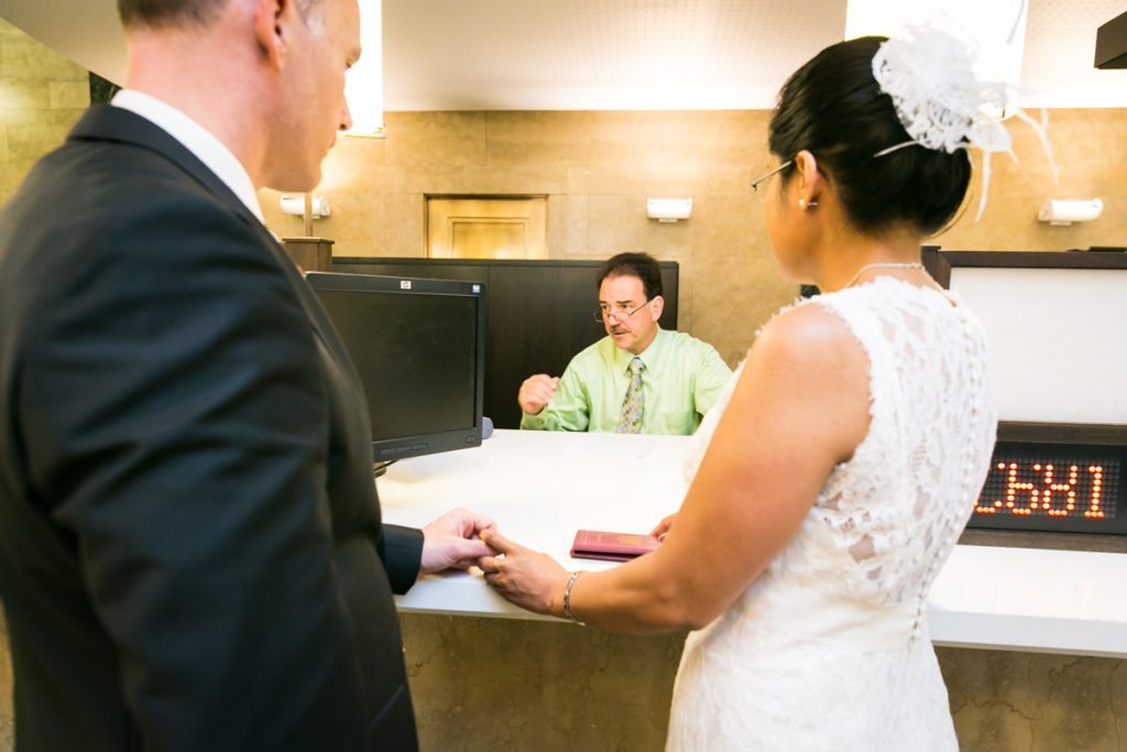 A couple about to get married, by NYC City Hall wedding photographer, Kelly Williams