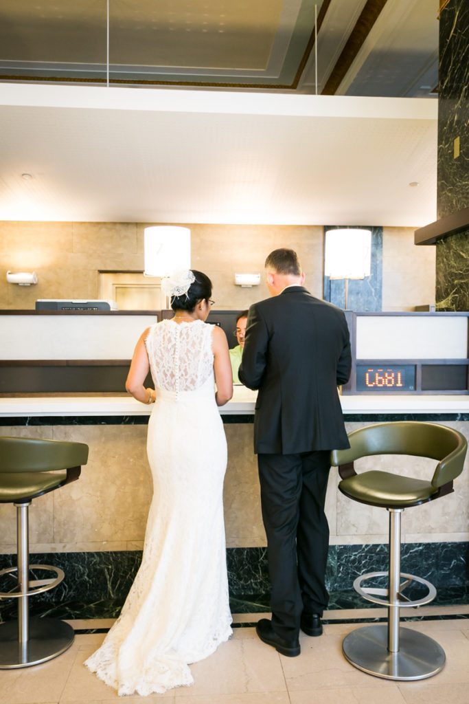 A couple about to get married, by NYC City Hall wedding photographer, Kelly Williams