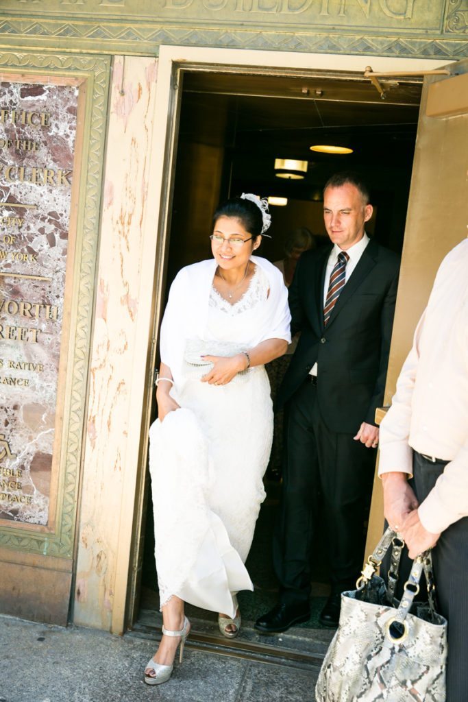 A just married couple, by NYC City Hall wedding photographer, Kelly Williams