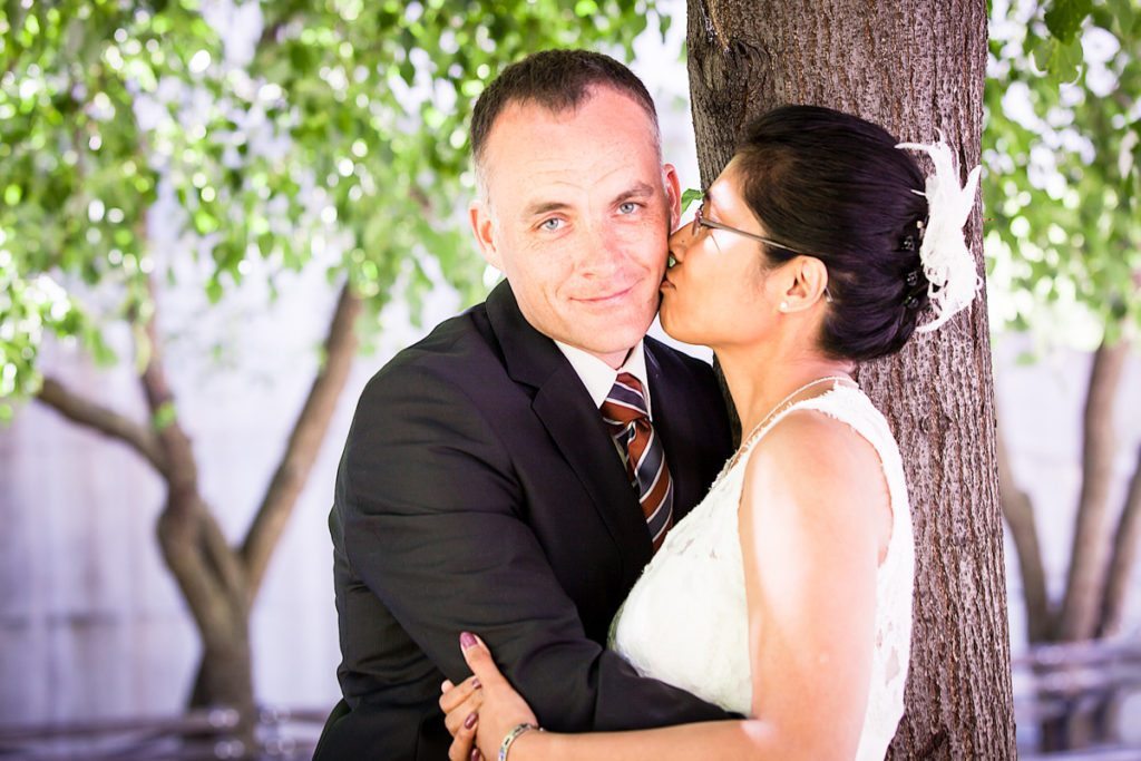 Portrait of a bride and groom, by NYC City Hall wedding photographer, Kelly Williams