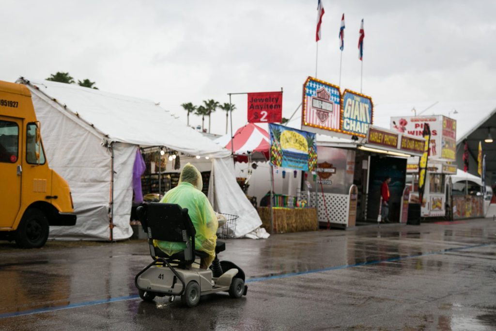 A rainy day at the Florida State Fair, photographed by NYC photojournalist, Kelly Williams
