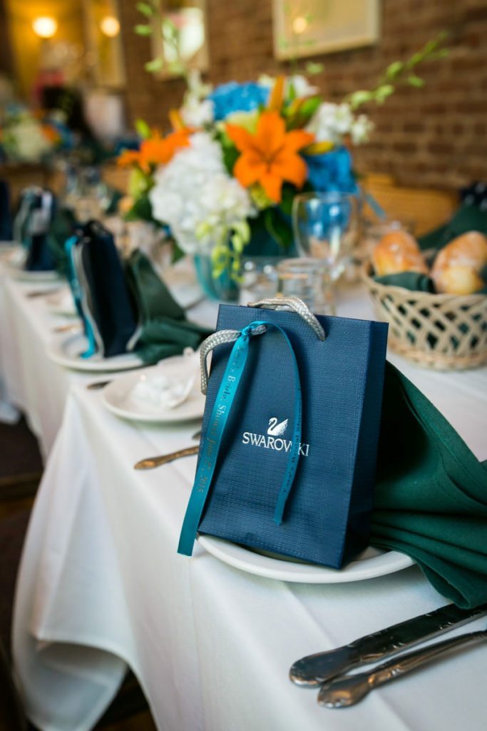 Guest gift bags at a bridal shower by Bay Ridge bridal shower photographer, Kelly Williams