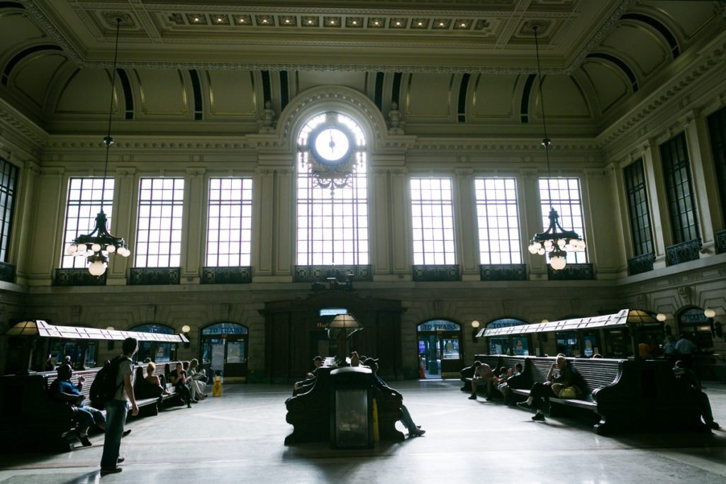 Photo of the Hoboken train station to accompany an article on venue checks by Hoboken wedding photographer, Kelly Williams