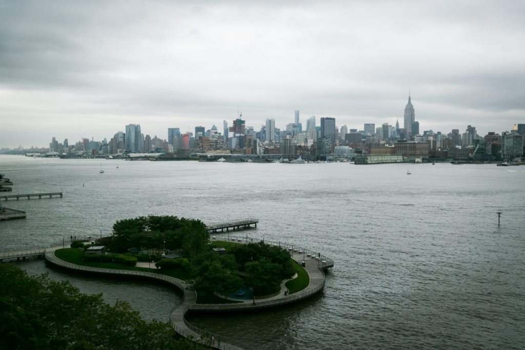 View of Manhattan from the W Hotel Hoboken, by Hoboken wedding photojournalist, Kelly Williams