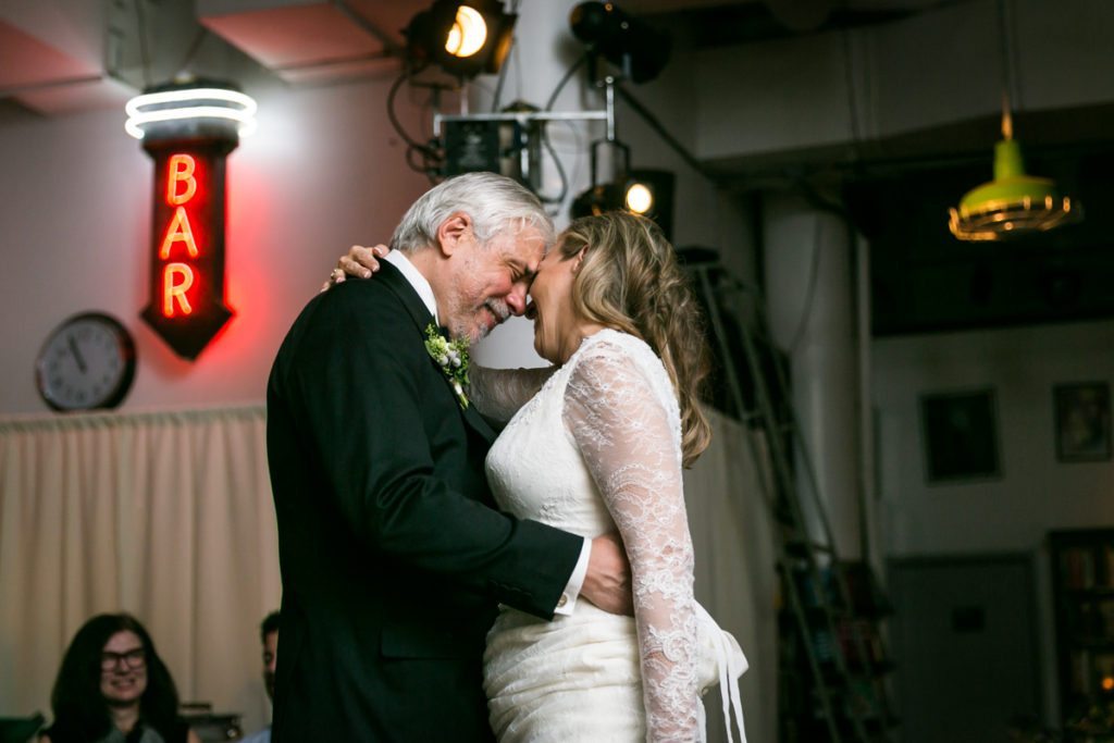 First dance photos from a Housing Works Bookstore wedding, by NYC wedding photojournalist, Kelly Williams