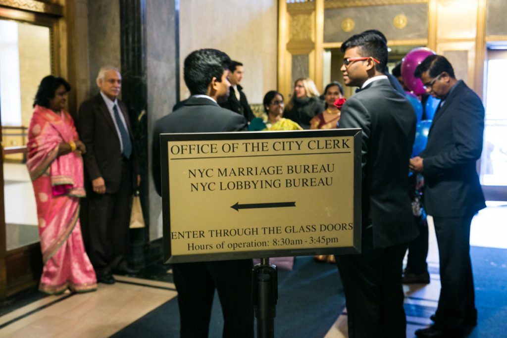 A Sri Lankan couple gets married at the Manhattan Marriage Bureau, by NYC City Hall Indian wedding photographer, Kelly Williams