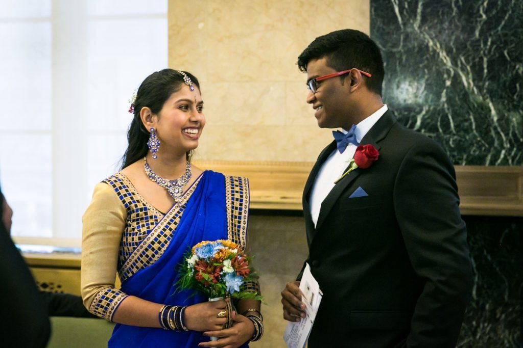 A Sri Lankan couple gets married at the Manhattan Marriage Bureau, by NYC City Hall Indian wedding photographer, Kelly Williams