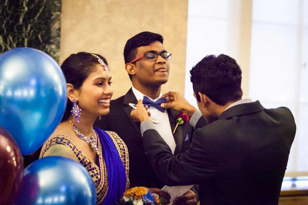 A Sri Lankan couple gets married at the Manhattan Marriage Bureau, by NYC City Hall Indian wedding photographer, Kelly Williams