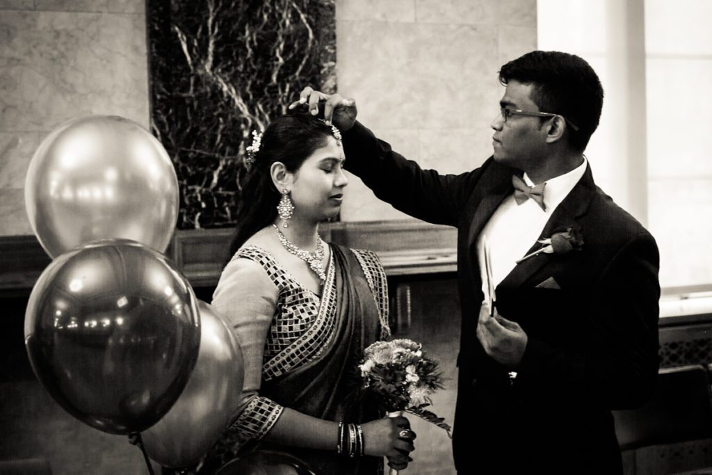 A Sri Lankan couple gets married at the Manhattan Marriage Bureau, by NYC City Hall Indian wedding photographer, Kelly Williams