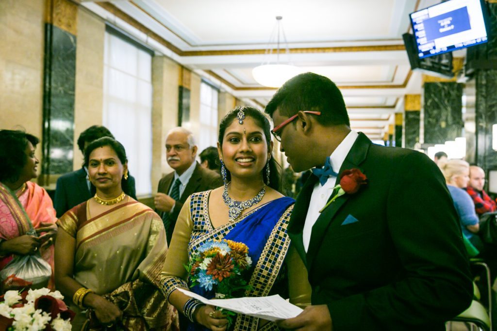 A Sri Lankan couple gets married at the Manhattan Marriage Bureau, by NYC City Hall Indian wedding photographer, Kelly Williams