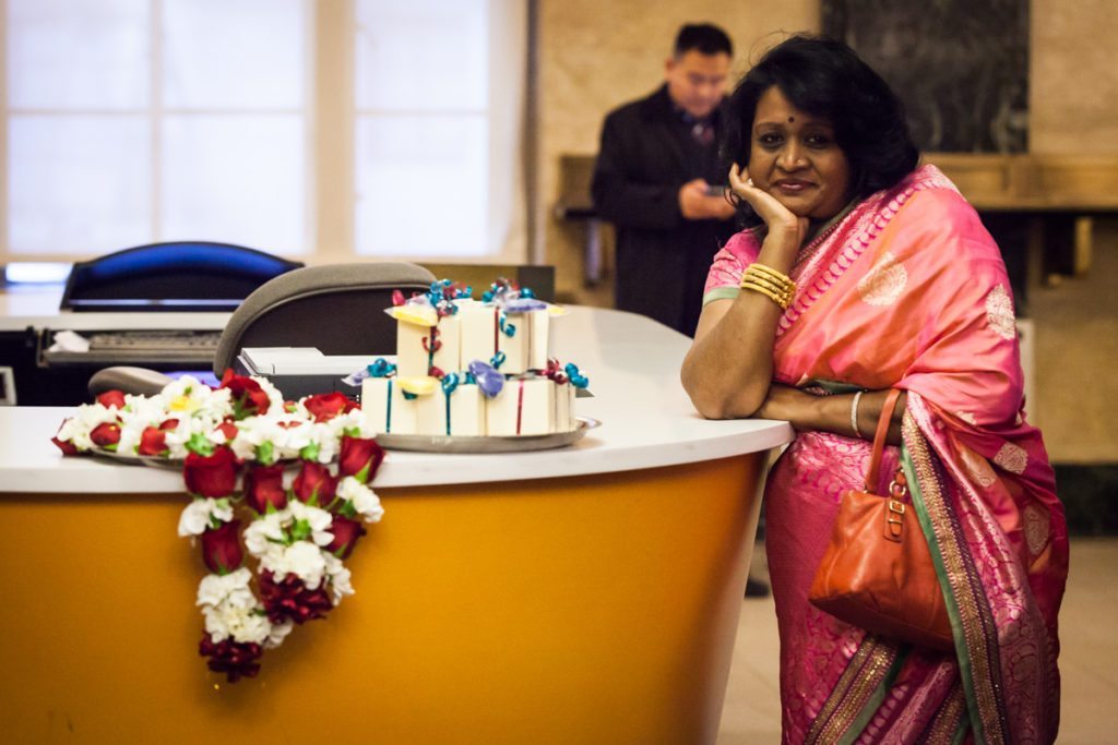 A Sri Lankan couple gets married at the Manhattan Marriage Bureau, by NYC City Hall Indian wedding photographer, Kelly Williams