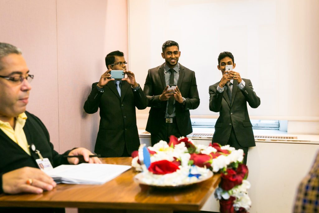 A Sri Lankan couple gets married at the Manhattan Marriage Bureau, by NYC City Hall Indian wedding photographer, Kelly Williams