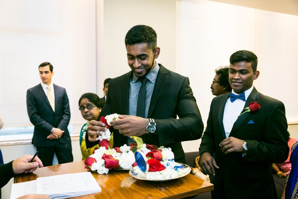 A Sri Lankan couple gets married at the Manhattan Marriage Bureau, by NYC City Hall Indian wedding photographer, Kelly Williams