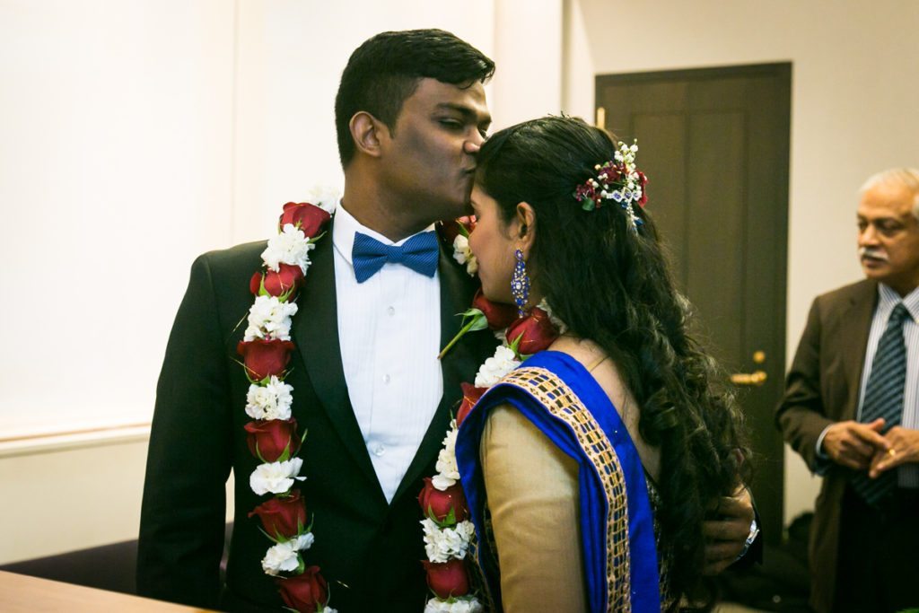 A Sri Lankan couple gets married at the Manhattan Marriage Bureau, by NYC City Hall Indian wedding photographer, Kelly Williams