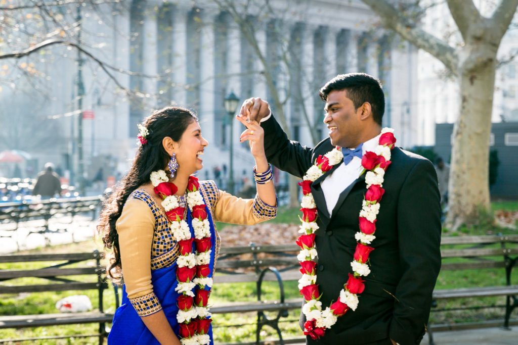 A Sri Lankan couple gets married at the Manhattan Marriage Bureau, by NYC City Hall Indian wedding photographer, Kelly Williams