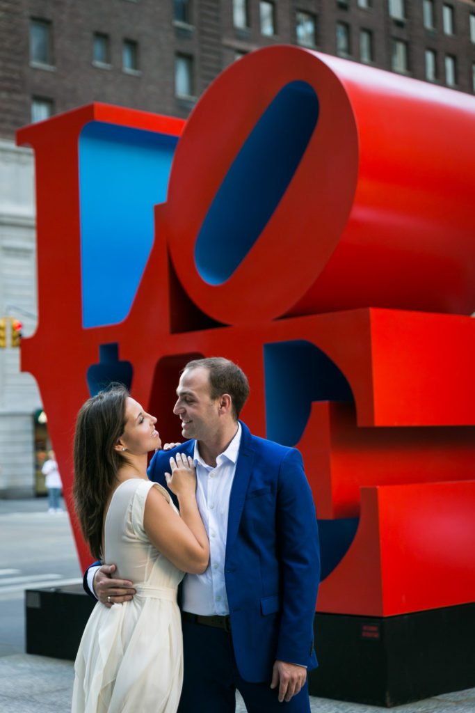 Photo from an engagement shoot to accompany an article about what do you do after you get engaged, by Times Square engagement photographer, Kelly Williams