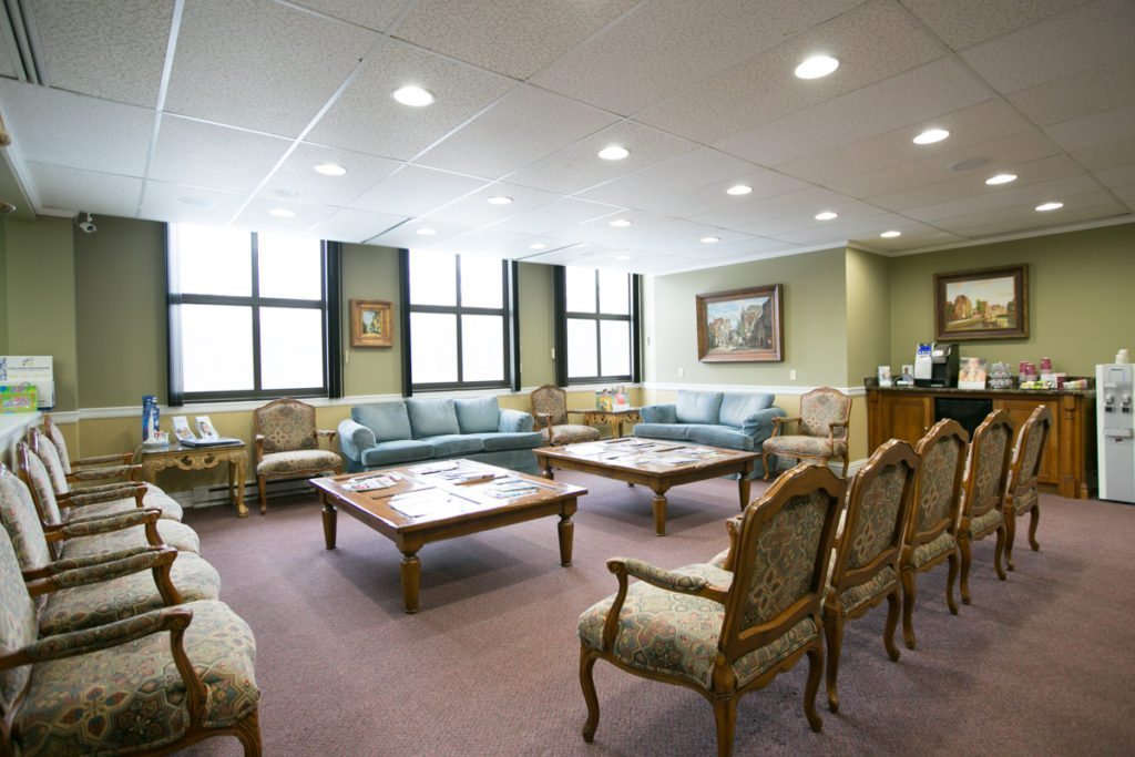 The waiting room of a dental office, as photographed by executive portrait photographer, Kelly Williams