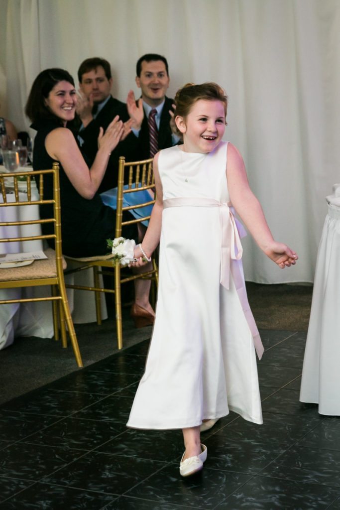 Flower girl introduction at a Pelham Bay & Split Rock Golf Club wedding reception