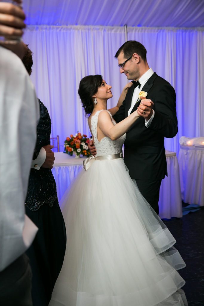 Bride and groom dancing at a Pelham Bay & Split Rock Golf Club wedding reception