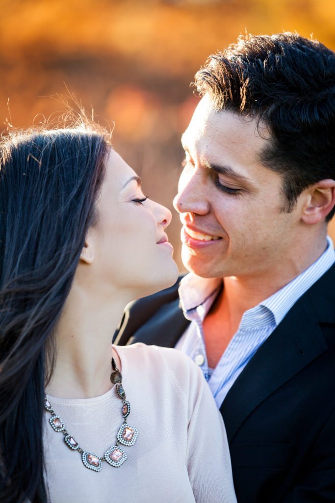 An engagement shoot photographed with a 70-200mm lens, by engagement photojournalist, Kelly Williams