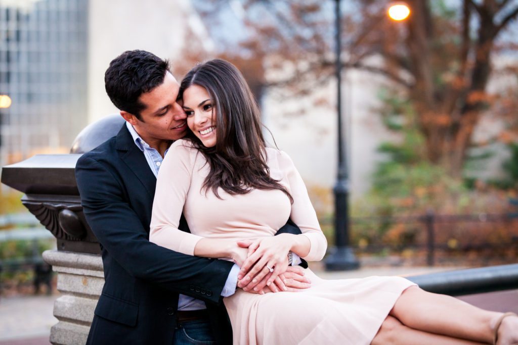 An engagement shoot photographed with a 70-200mm lens, by engagement photojournalist, Kelly Williams