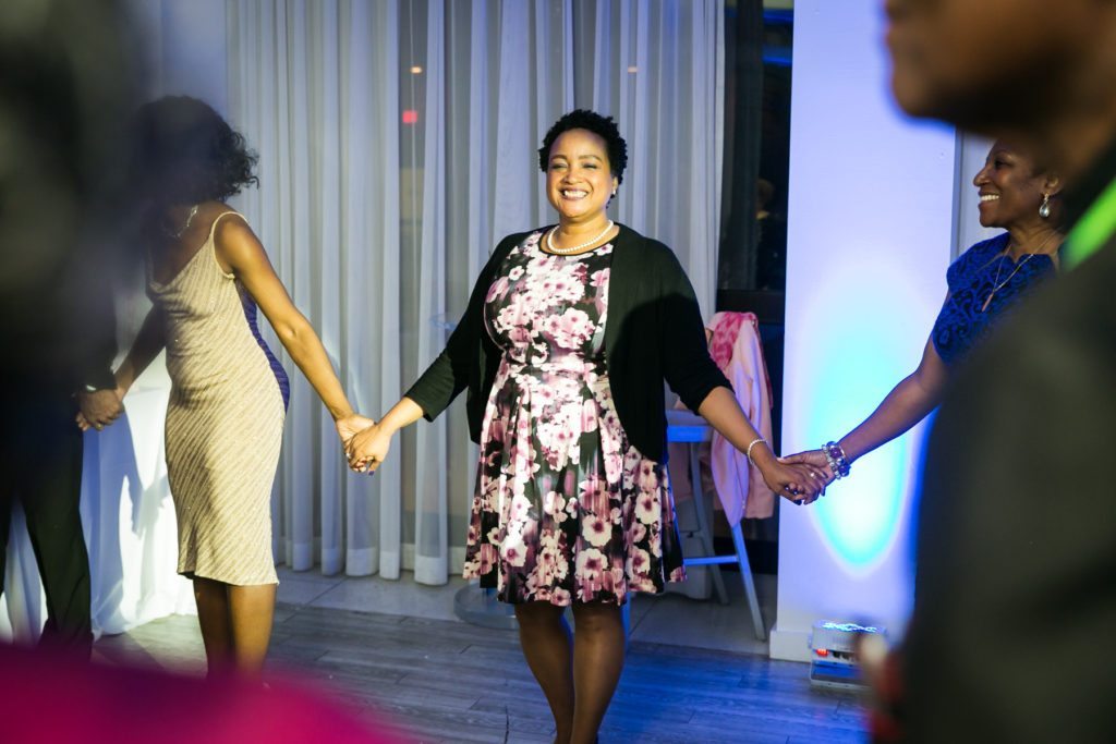 Dancing at an Allegria Hotel party by NYC event photojournalist, Kelly Williams