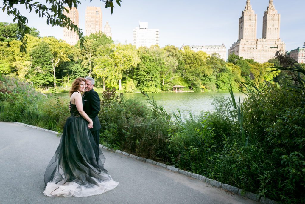 Couple posed for an article on Central Park engagement shoot tips by NYC engagement photographer, Kelly Williams