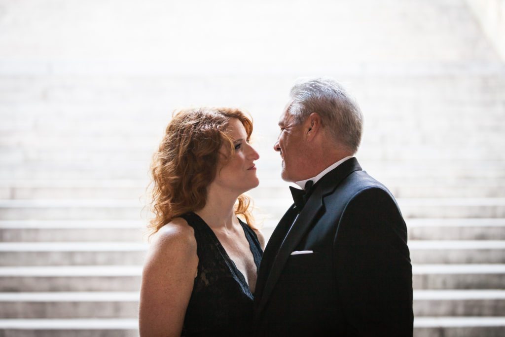 Couple at the Mosaic Arcade for an article on Central Park engagement shoot tips by NYC engagement photographer, Kelly Williams