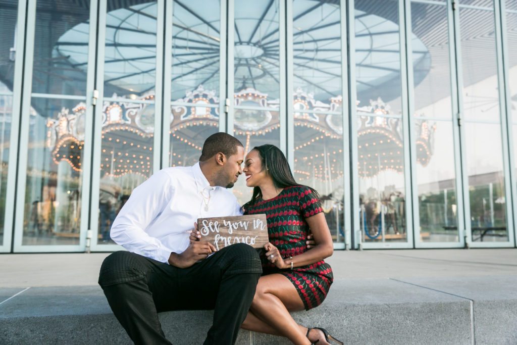 Brooklyn Bridge Park engagement photos by Brooklyn engagement photographer, Kelly Williams