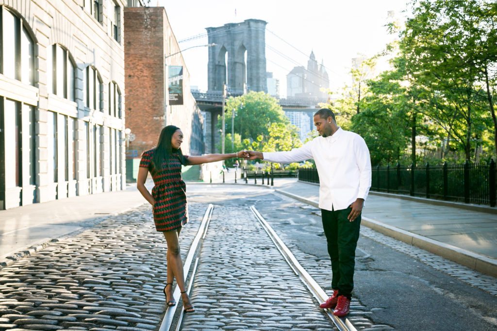 Brooklyn Bridge Park engagement photos by Brooklyn engagement photographer, Kelly Williams