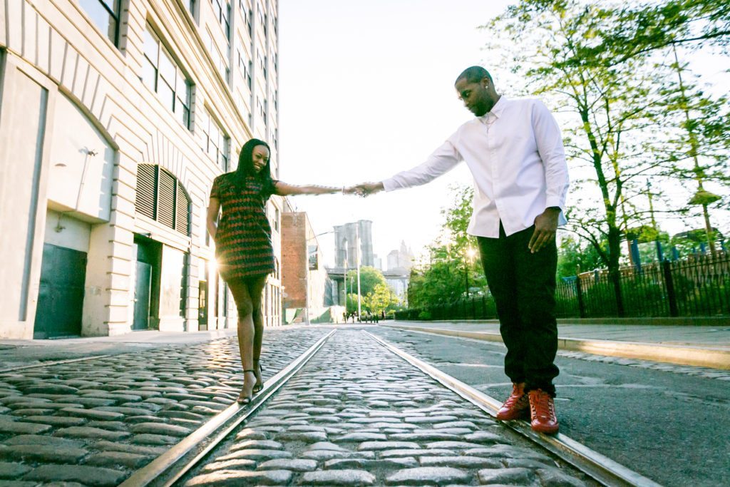 Brooklyn Bridge Park engagement photos by Brooklyn engagement photographer, Kelly Williams