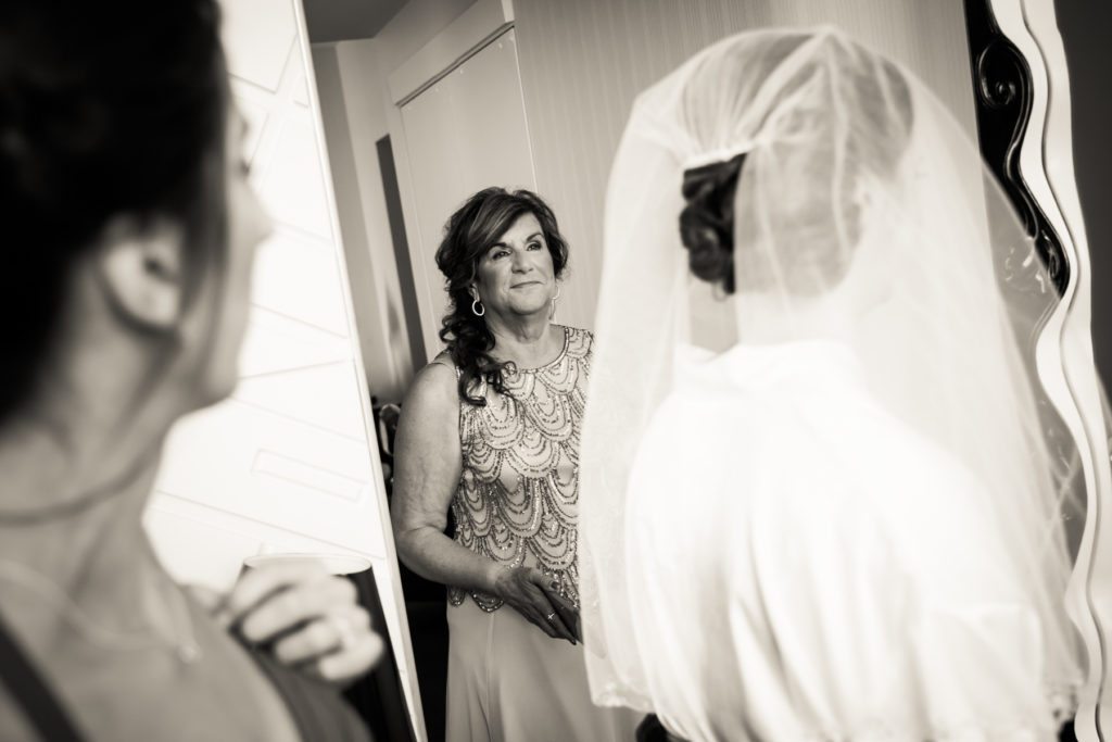 Bride getting ready for a Columbus Citizens Foundation wedding by NYC wedding photojournalist, Kelly Williams