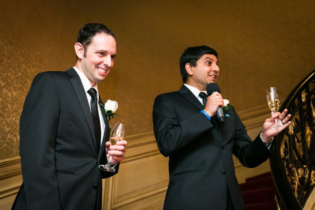 Toasts at a Columbus Citizens Foundation wedding by NYC wedding photojournalist, Kelly Williams