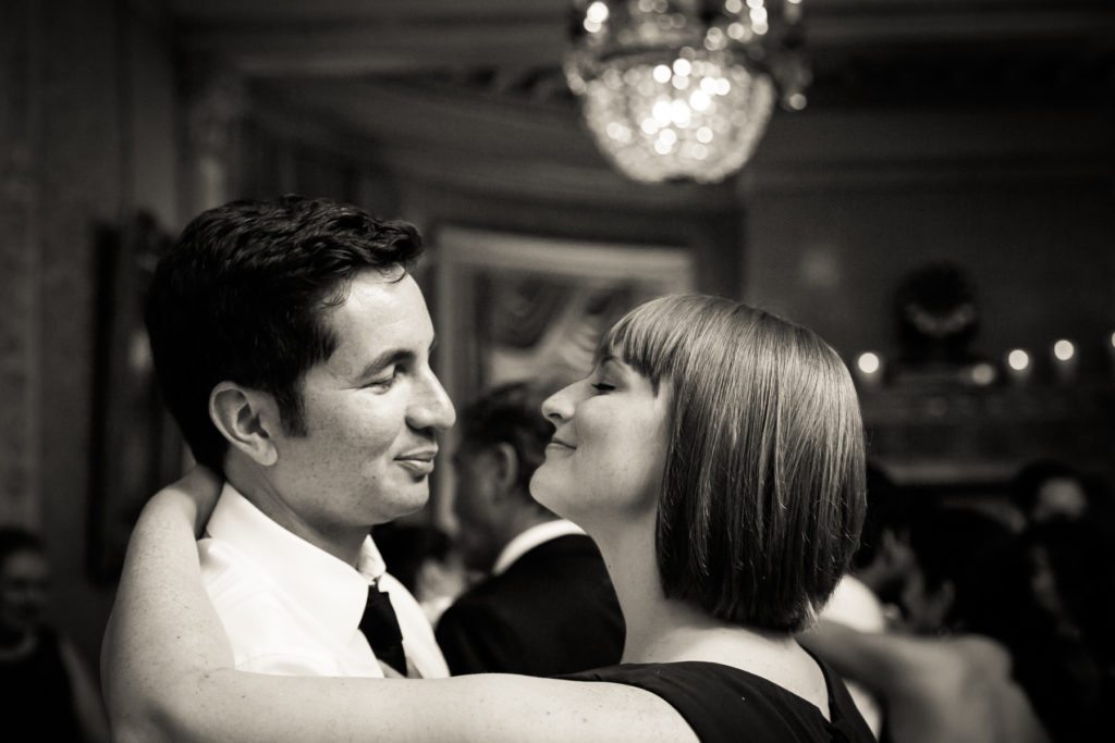 Guests dancing at a Columbus Citizens Foundation wedding by NYC wedding photojournalist, Kelly Williams