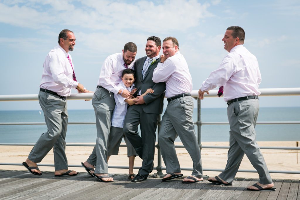 Groomsmen portrait for an article on should you see each other before the wedding by NYC wedding photojournalist, Kelly Williams