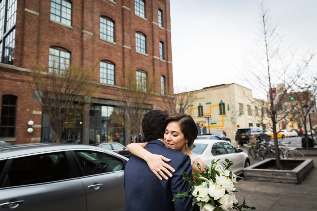 Wythe Hotel Wedding Rooftop Ceremony with NYC Skyline Views