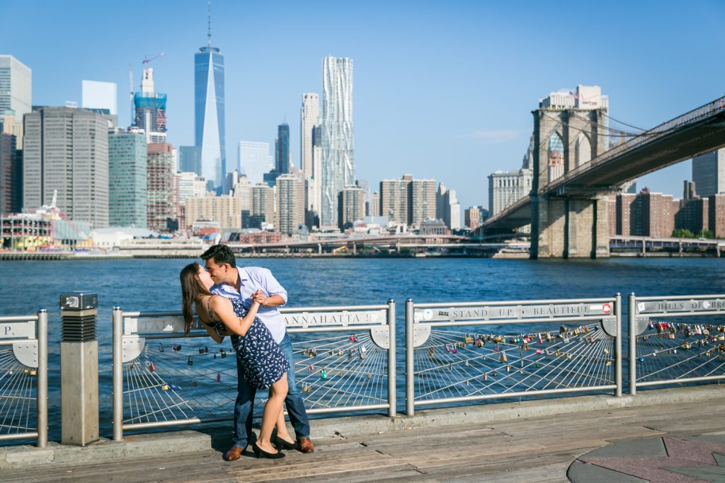 Couple dancing at Brooklyn Bridge Park