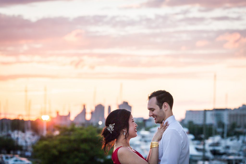 Sunset portrait at a Maritime Parc wedding