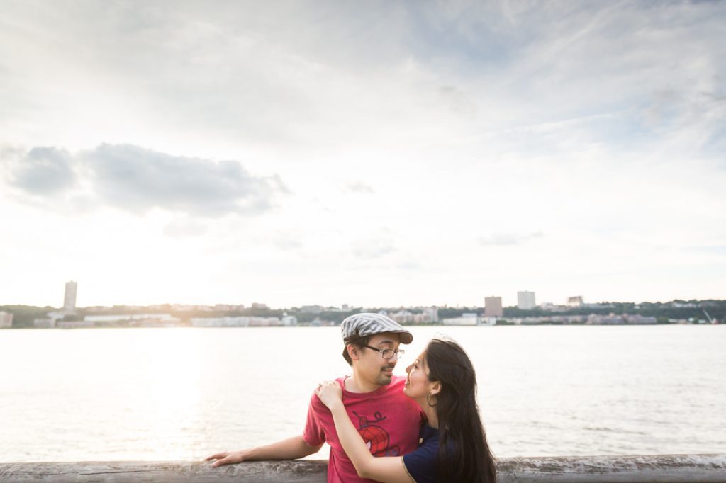 Riverside Park engagement portrait for an article on NYC engagement shoot locations