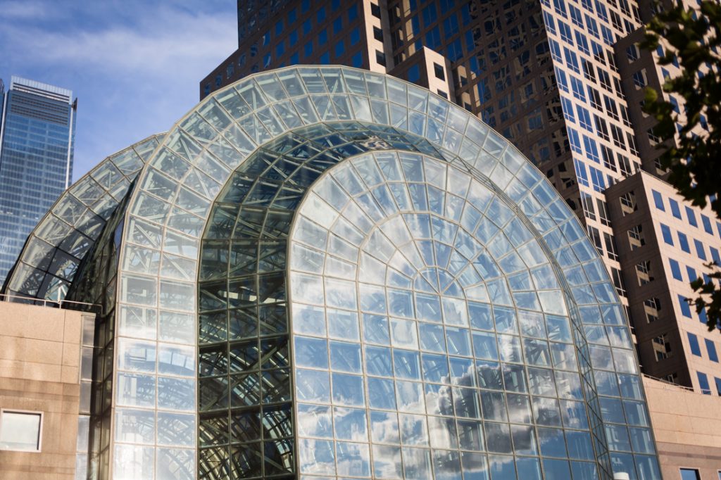 Exterior of Brookfield Place for an article on public atriums as an option for NYC photo shoot locations