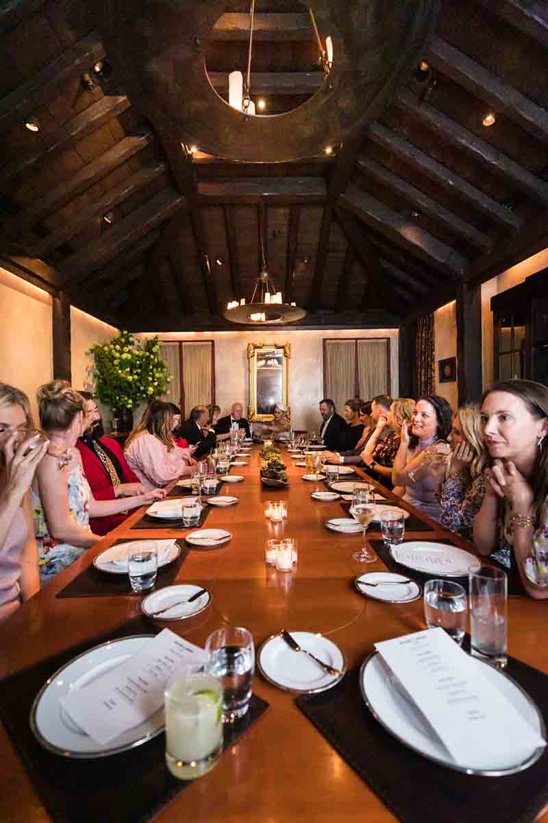 Gramercy Tavern wedding reception photos of table surrounded by guests