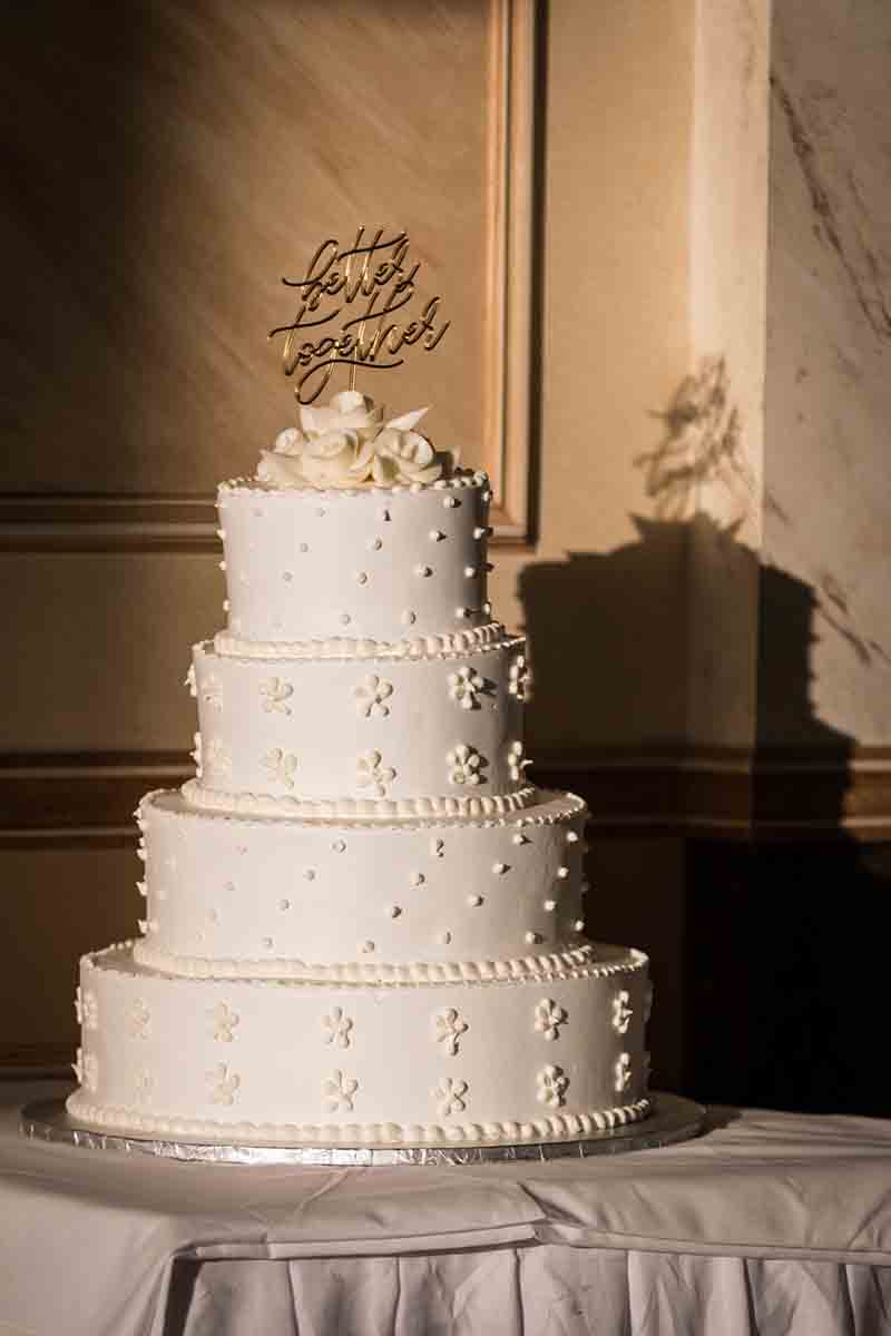 White wedding cake with shadow