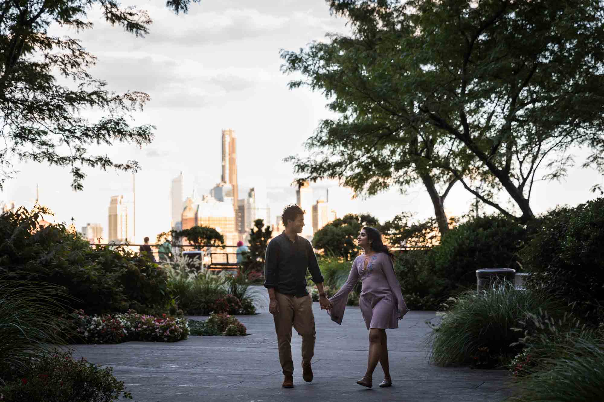 Couple walking along pathway at Elevated Acre