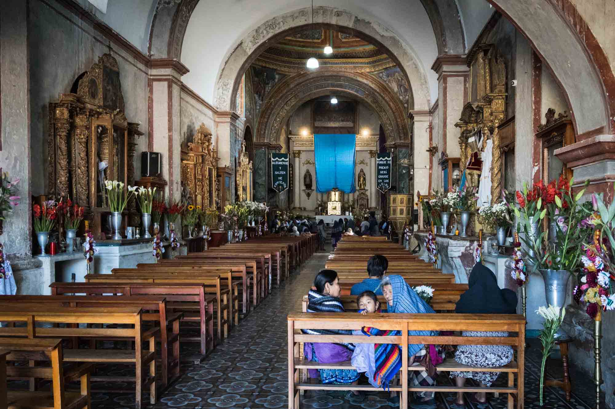 Inside a church in Teotitlan del Valle