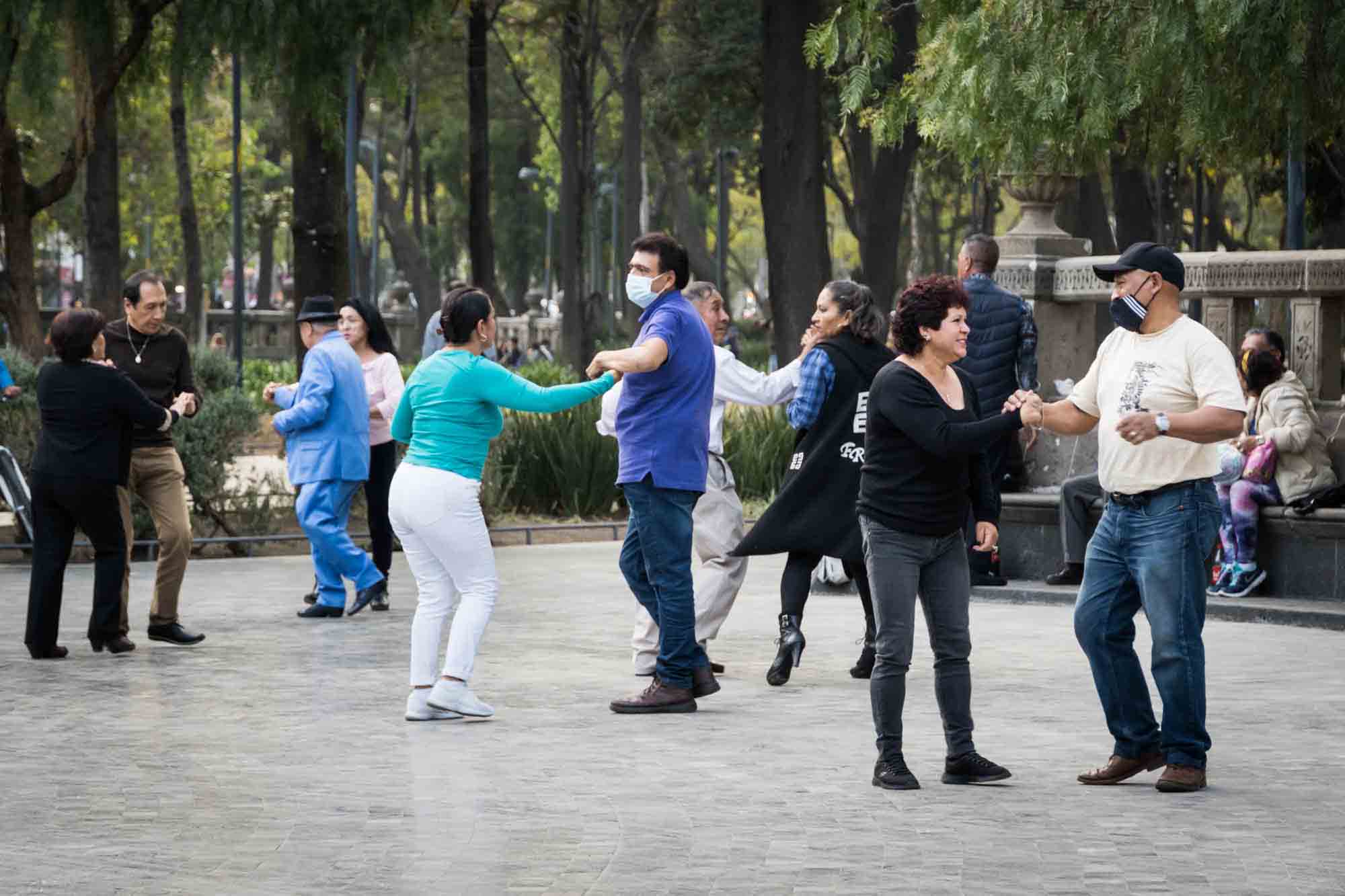 Couples dancing in Alameda Central Park in Mexico City