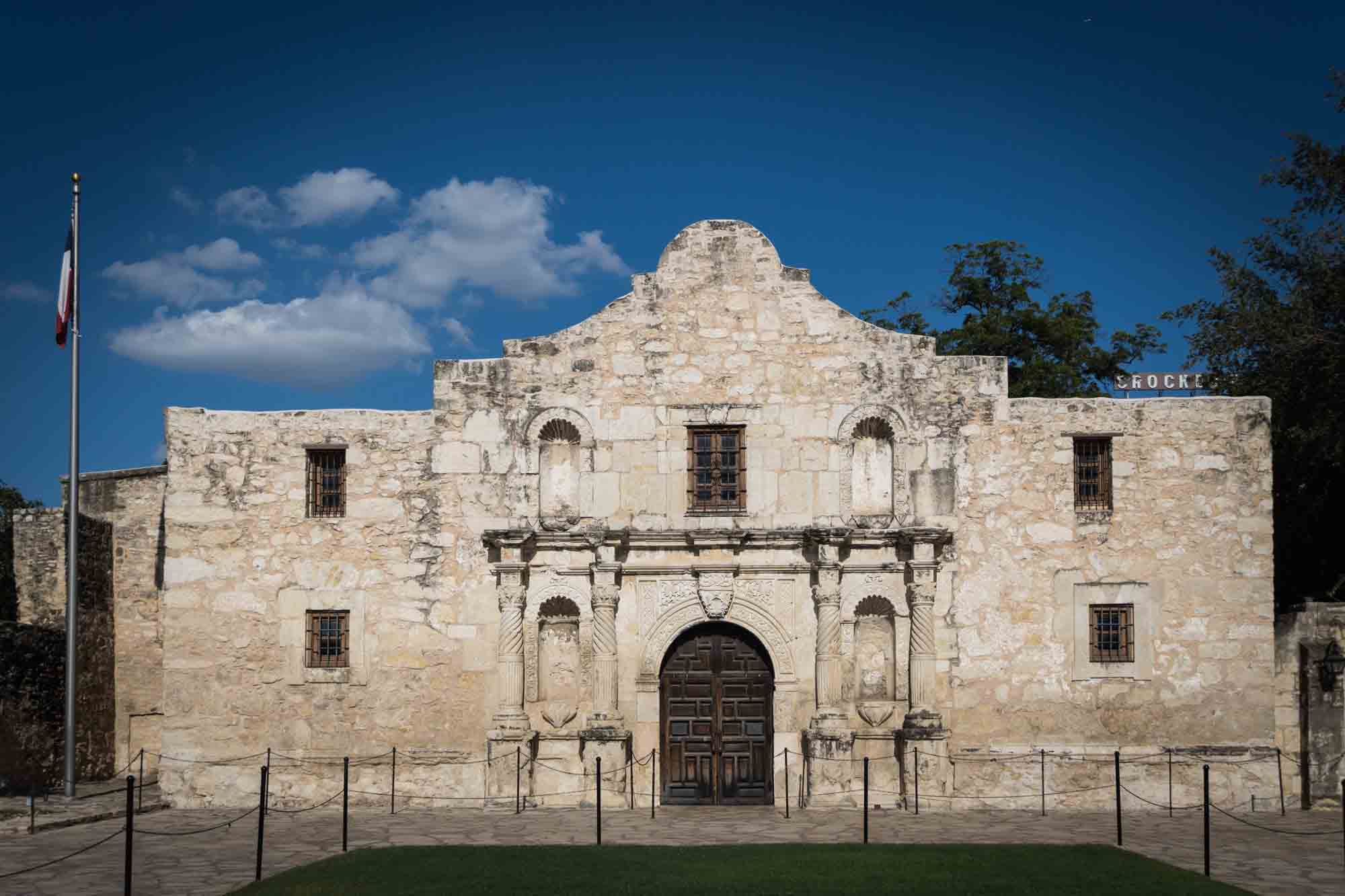 The facade of the Alamo in San Antonio, Texas