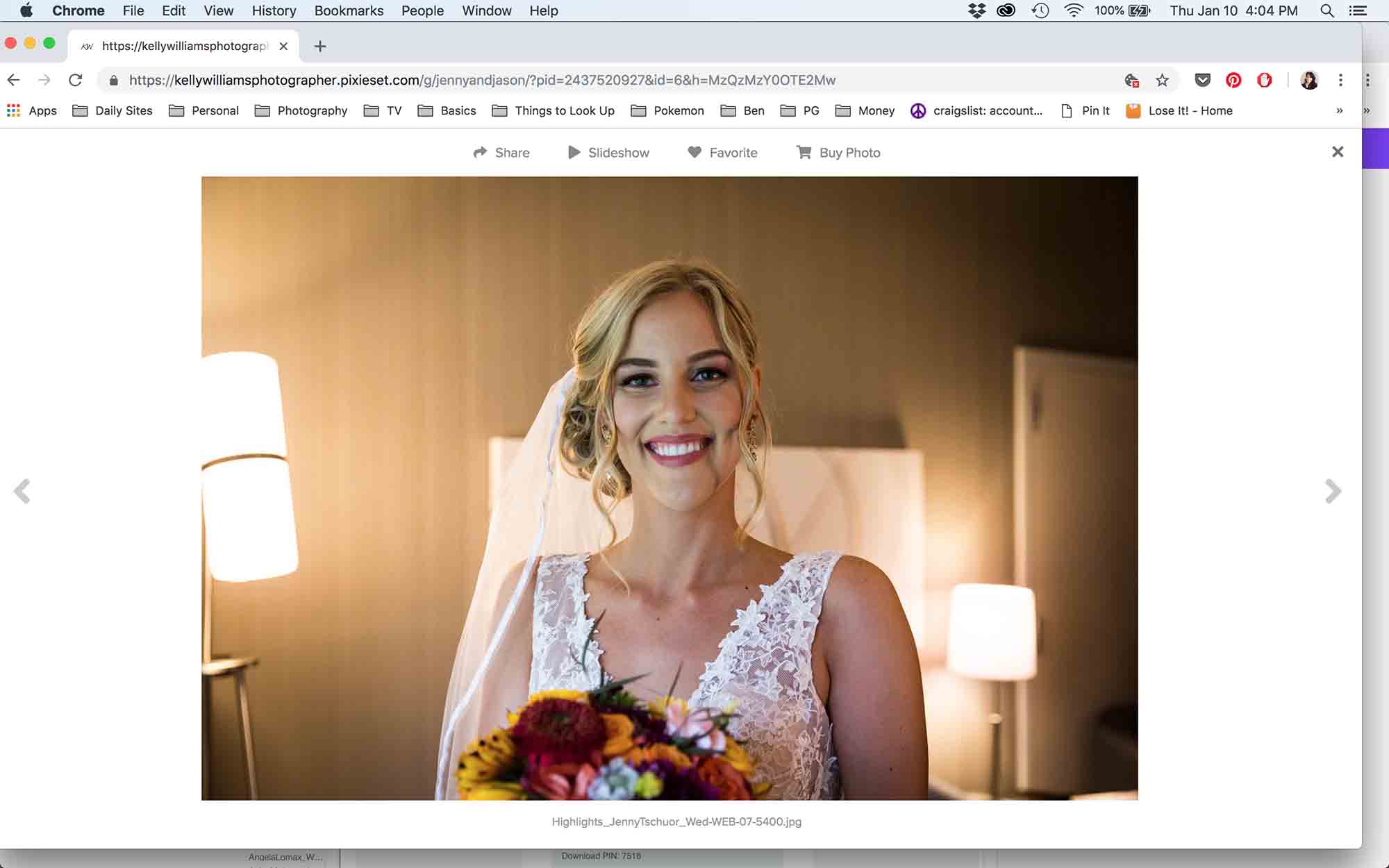 Screenshots of client online photo gallery for an article on how to use your online photo gallery